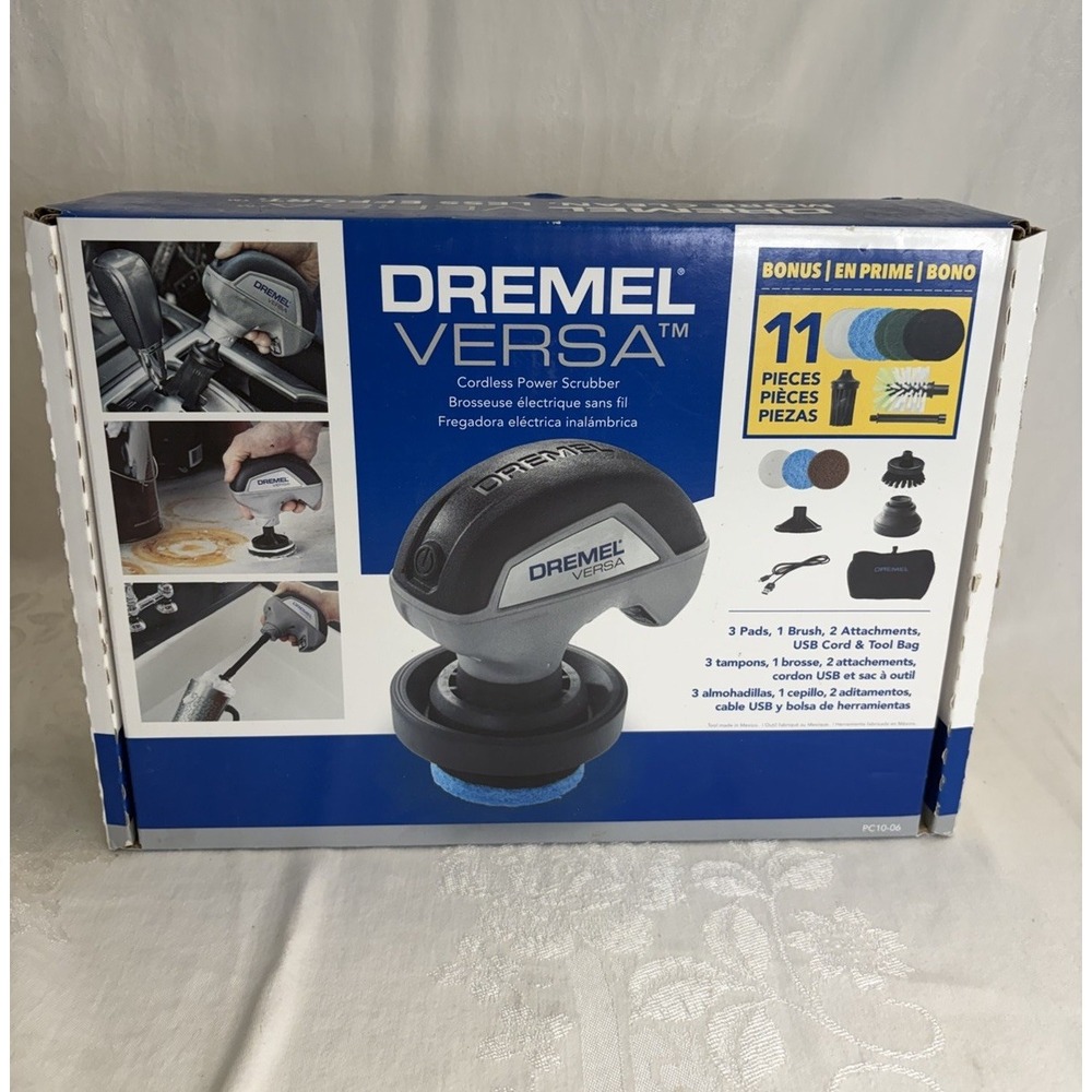 Dremel Versa PC10-06 Cordless Power Scrubber 4V Rechargeable 11-Piece Kit NEW